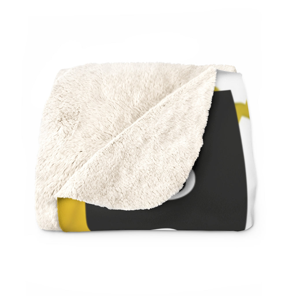 Self-Care (Yellow and Black) Sherpa Fleece Blanket