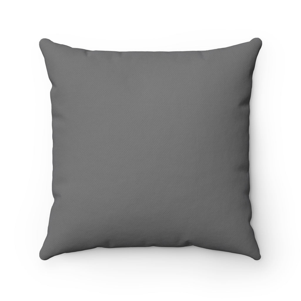 Gray Spun Polyester Square Pillow