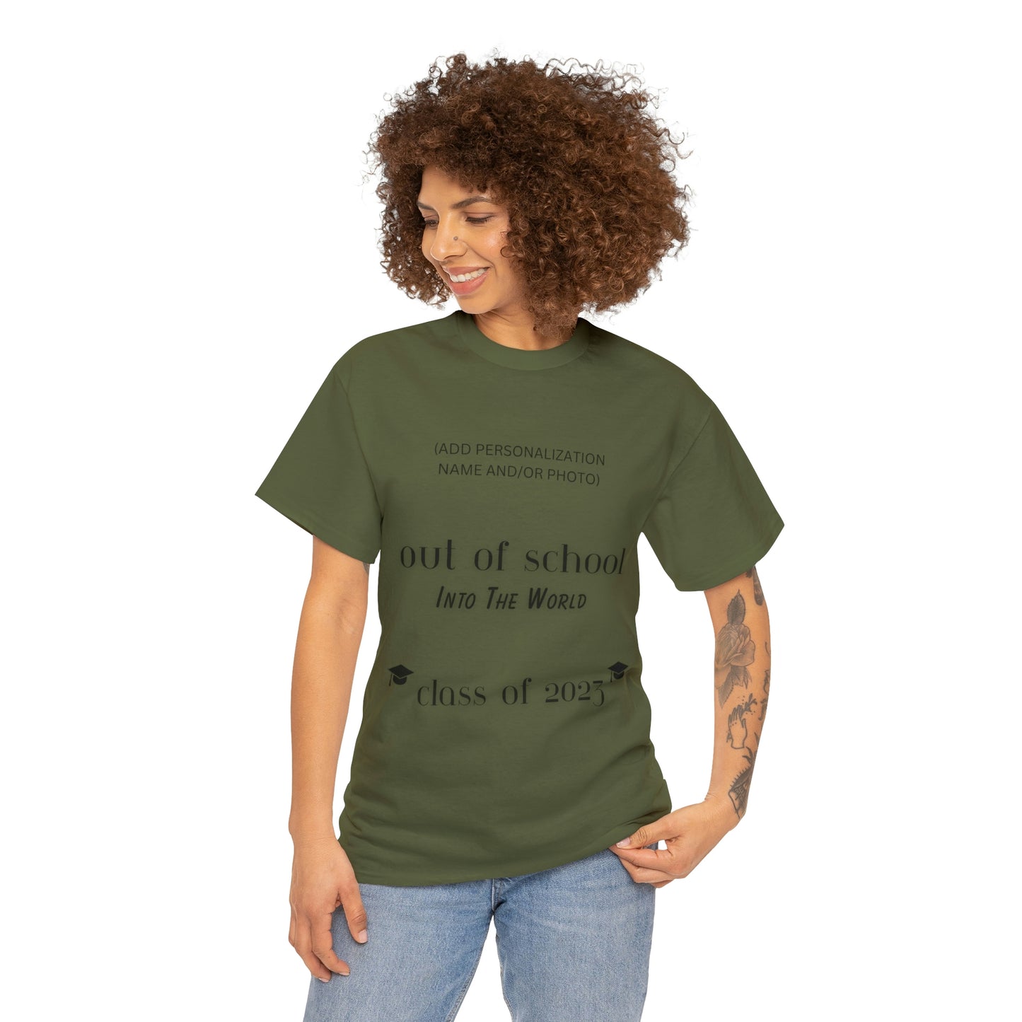 Out Of School Into The World T-shirt 2023 Graduation T-shirt (PERSONALIZED)