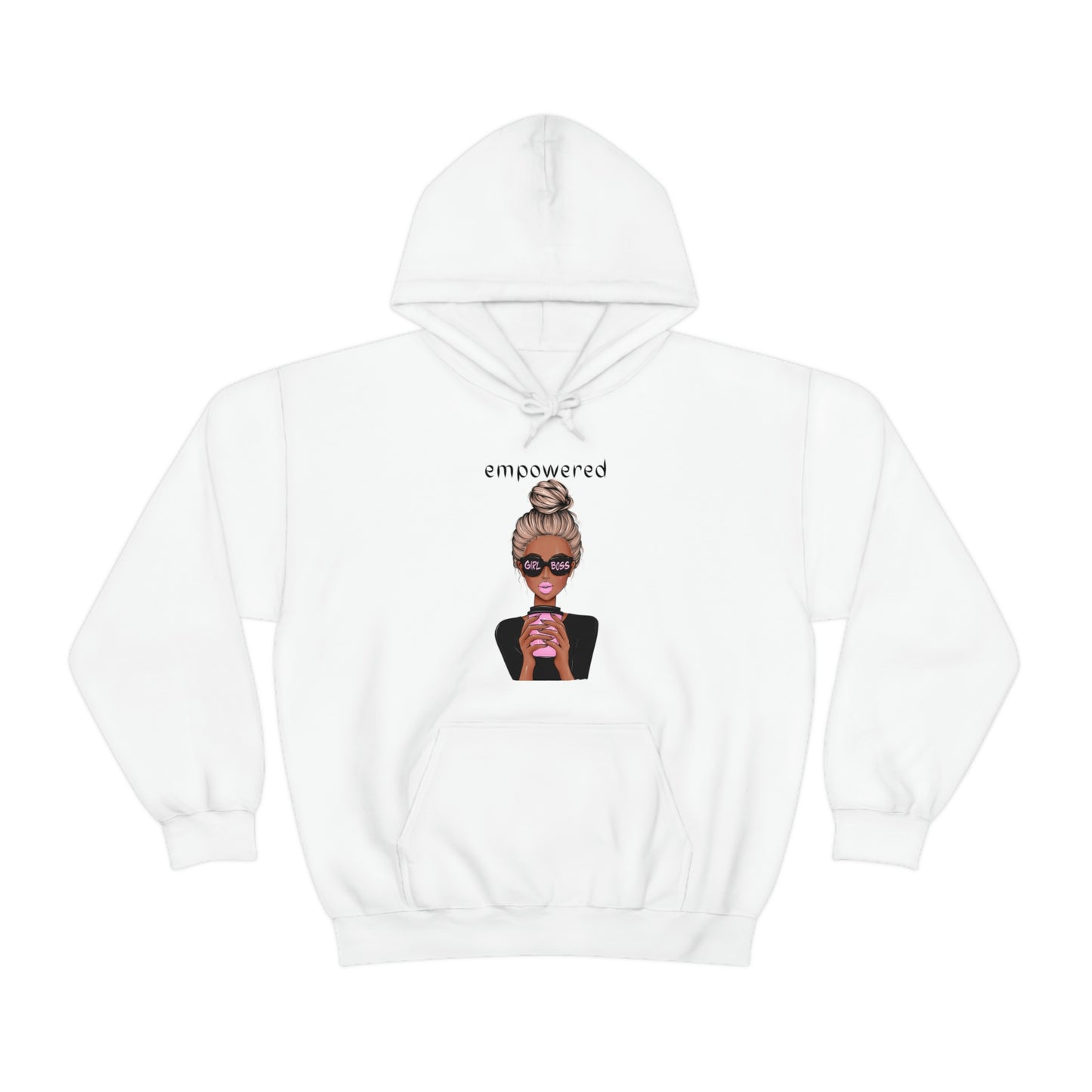 Empowered Girl (African American with blond hair) Boss Hooded Sweatshirt