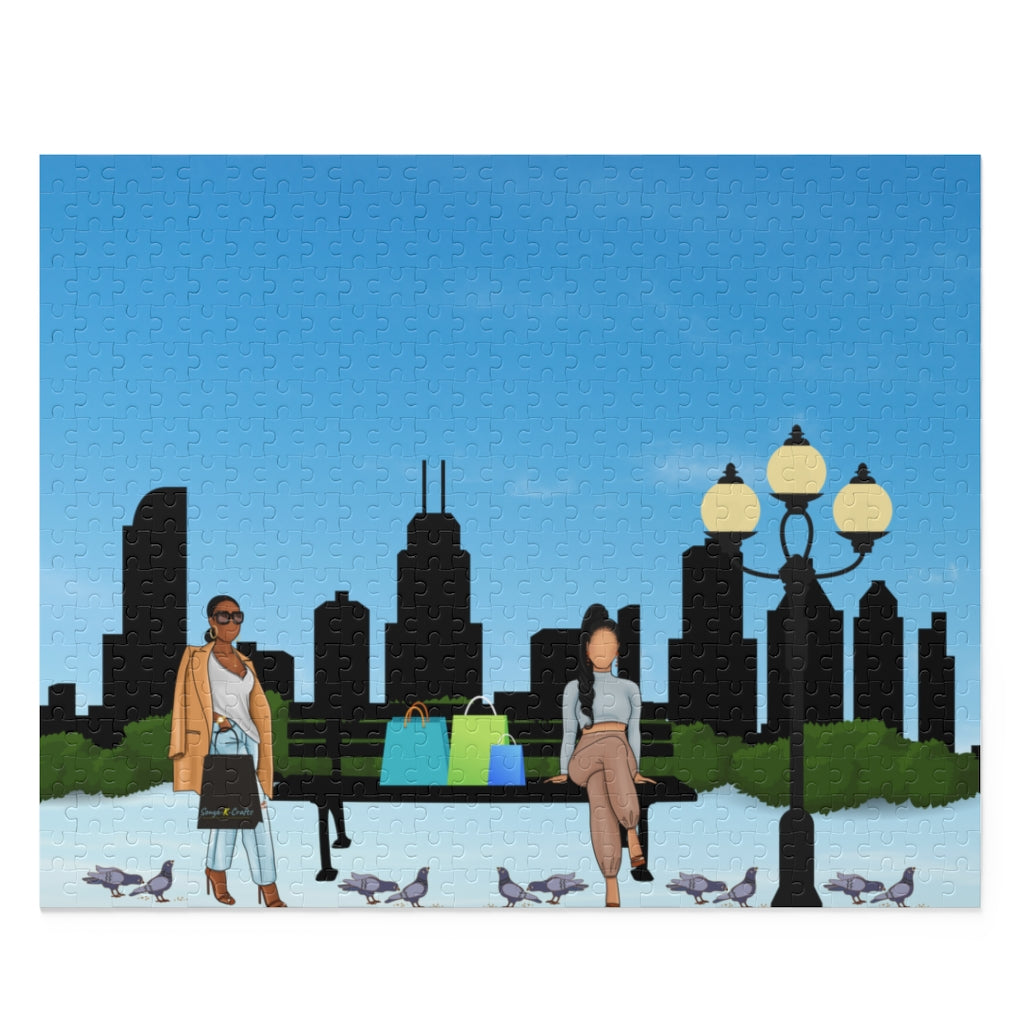 Shopping and Chillin' Chicago Skyline Puzzle (120, 252, 500-Piece)