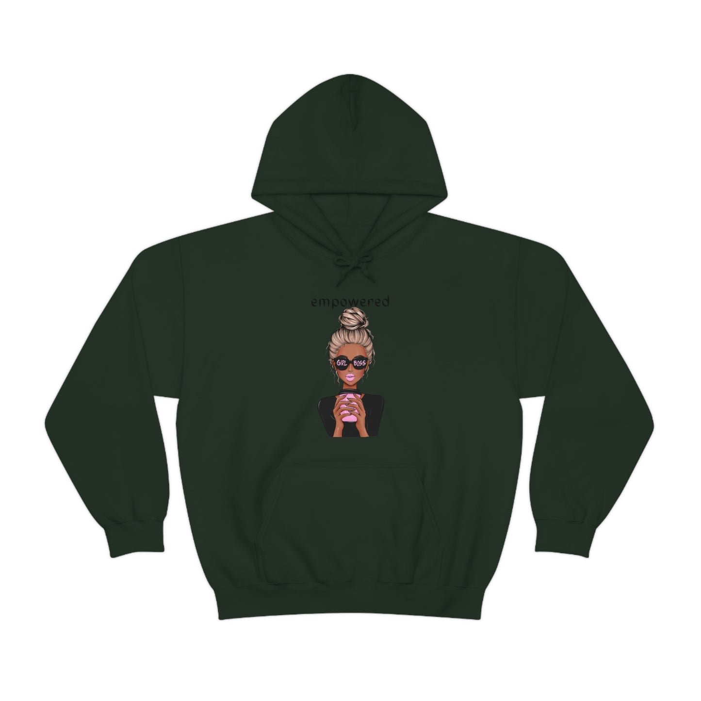 Empowered Girl (African American with blond hair) Boss Hooded Sweatshirt