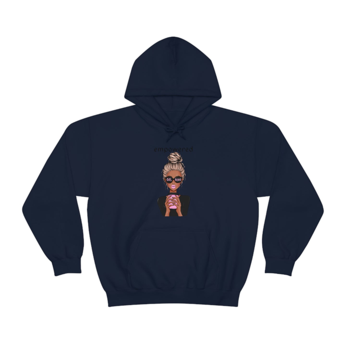 Empowered Girl (African American with blond hair) Boss Hooded Sweatshirt