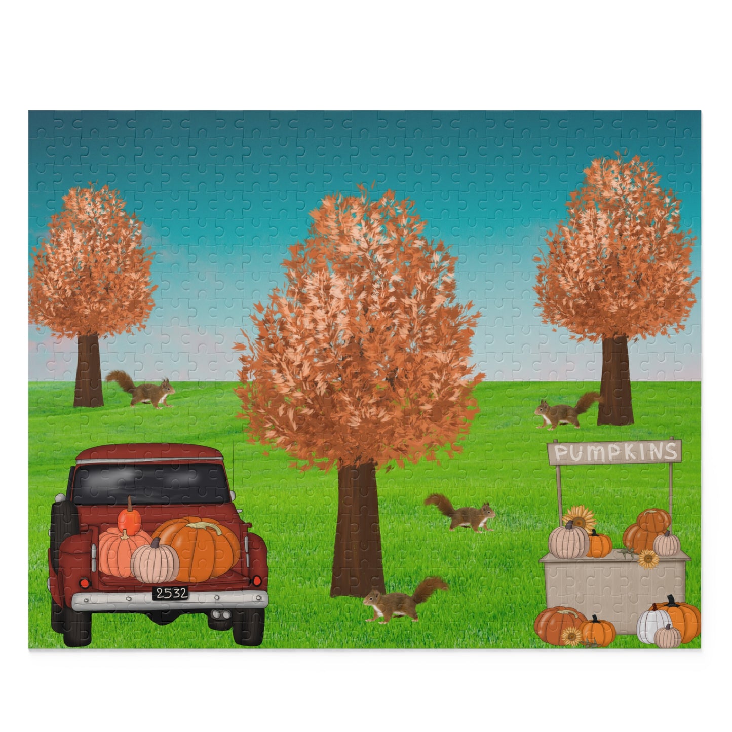 Squirrels, Pumpkins and Fall Puzzle 4 (120, 252, 500-Piece)