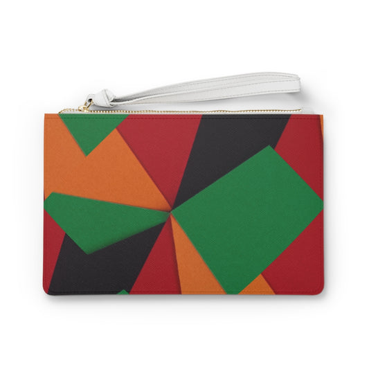 Multicolor (black, gold, green, red) Clutch Bag