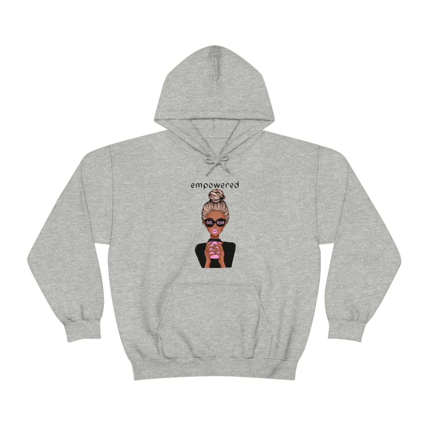 Empowered Girl (African American with blond hair) Boss Hooded Sweatshirt