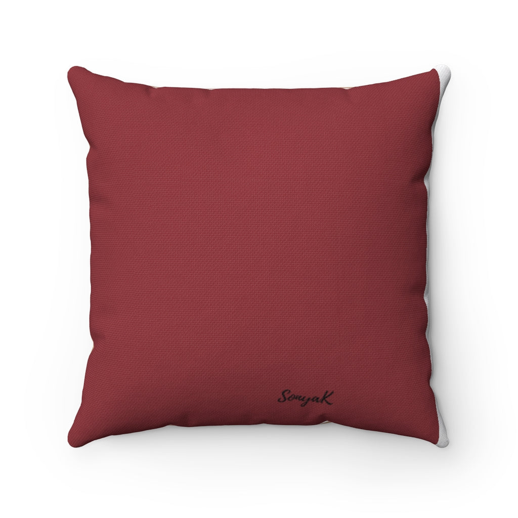 Yas Queen Spun Polyester Square Pillow (pink and mauve back)