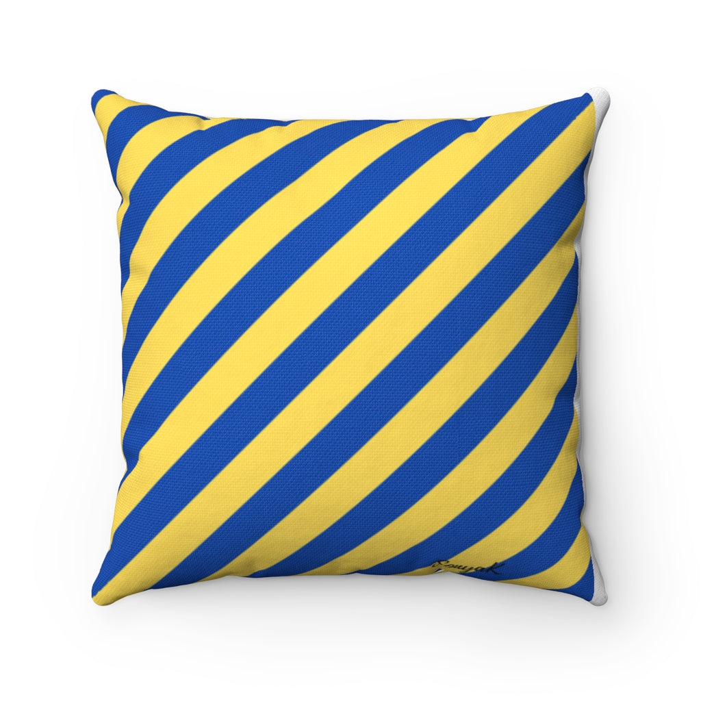 Be Kind, It Doesn't Cost Anything Spun Polyester Square Pillow (yellow and blue back)
