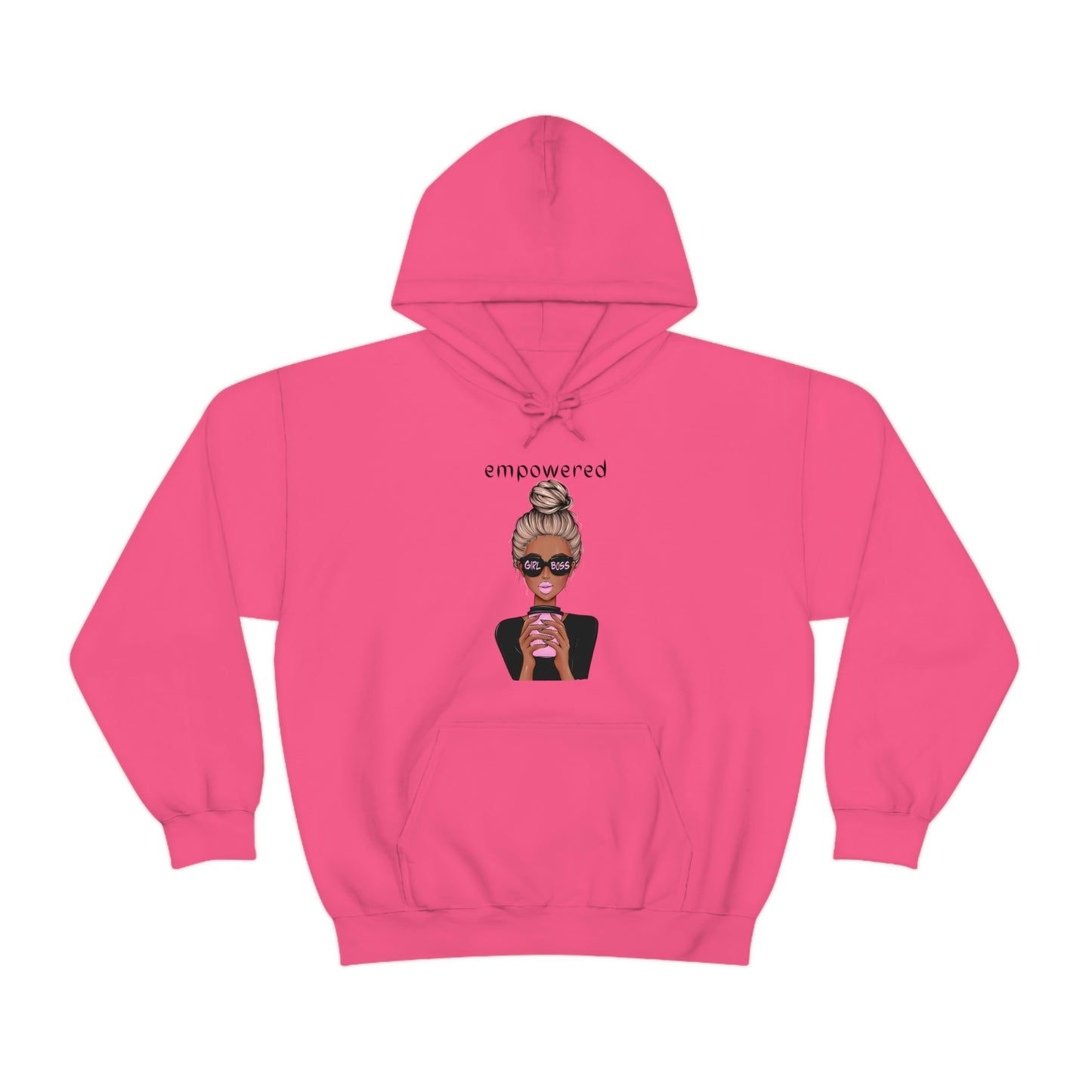 Empowered Girl (African American with blond hair) Boss Hooded Sweatshirt