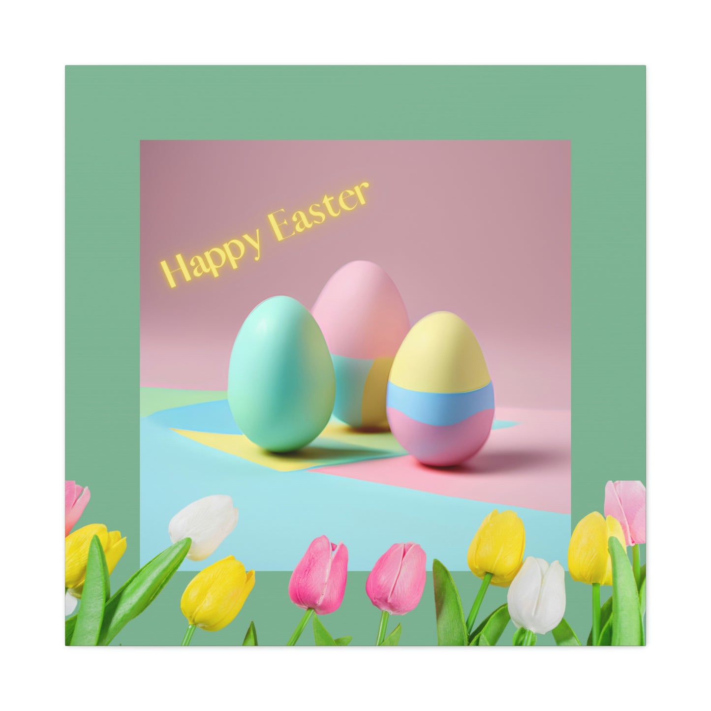 Happy Easter - Eggs and Tulips