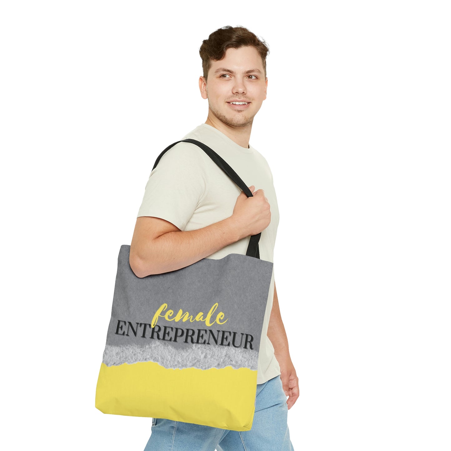 Female Entrepreneur (Yellow and Gray) Tote Bag