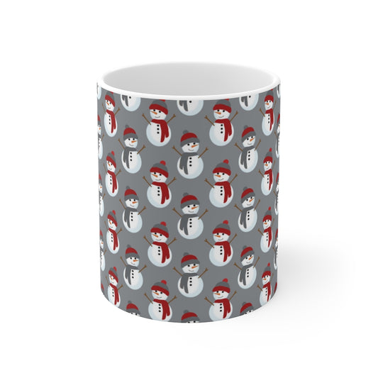 Red Scarf Snowmen Mug