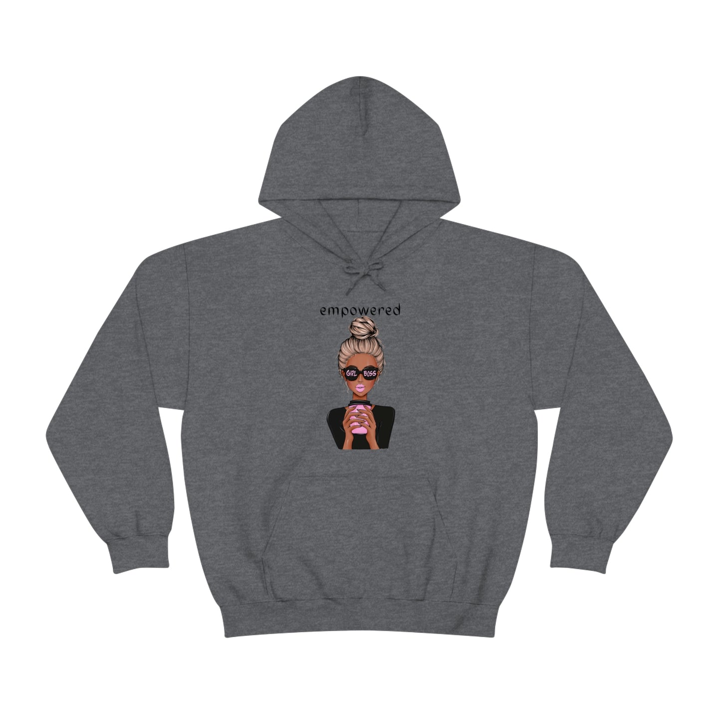 Empowered Girl (African American with blond hair) Boss Hooded Sweatshirt