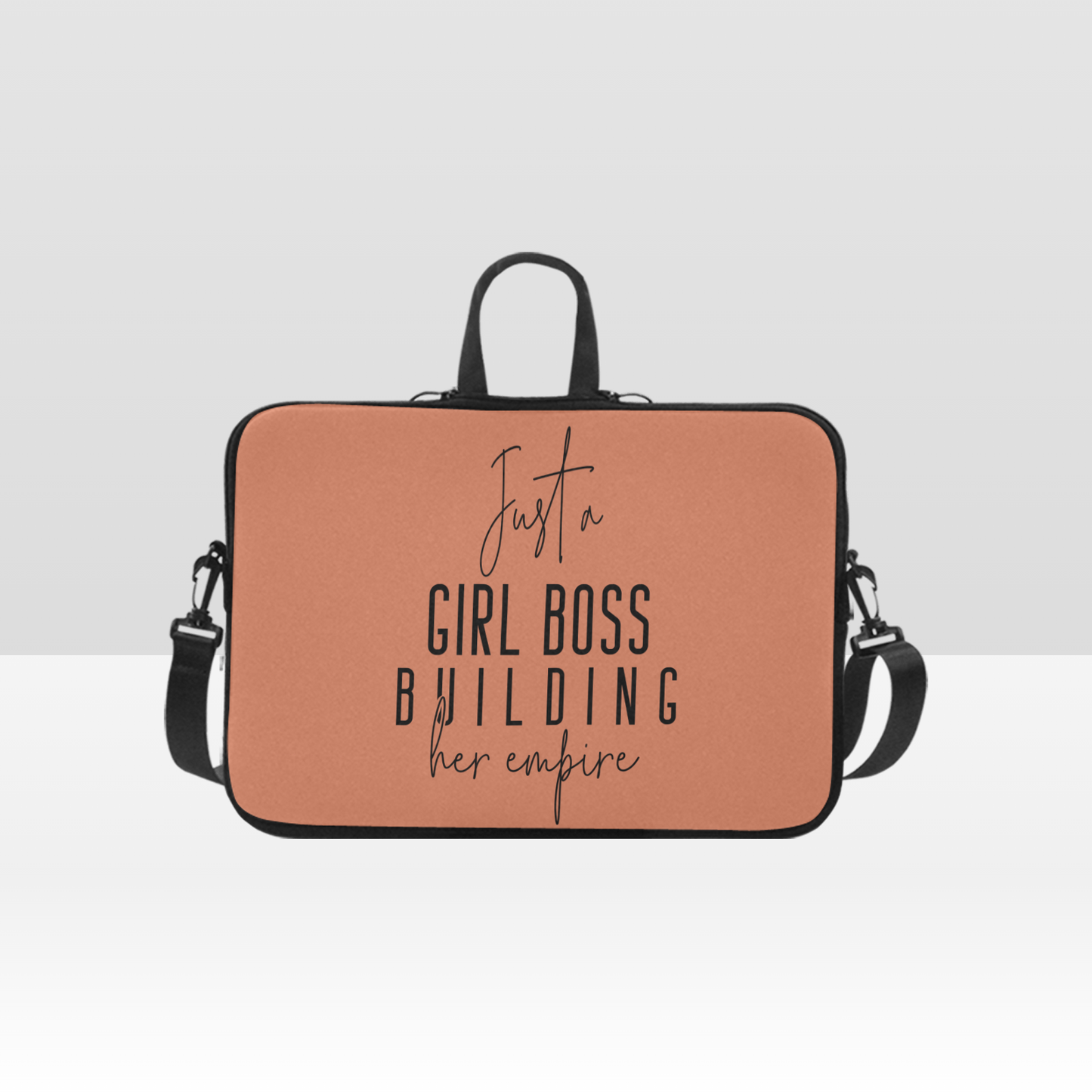 Just A Girl Boss Building Her Empire Laptop Handbag - Blush