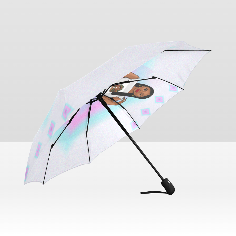 Pink and Blue Diamond Girl Umbrella