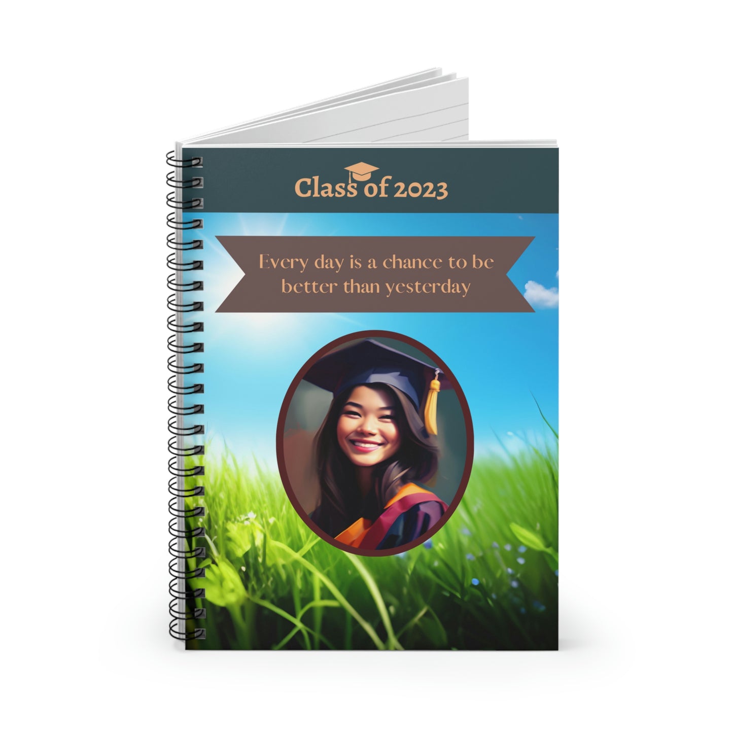 Class of 2023 Graduate Journal - (Asian Young Lady 2) - Ruled Line