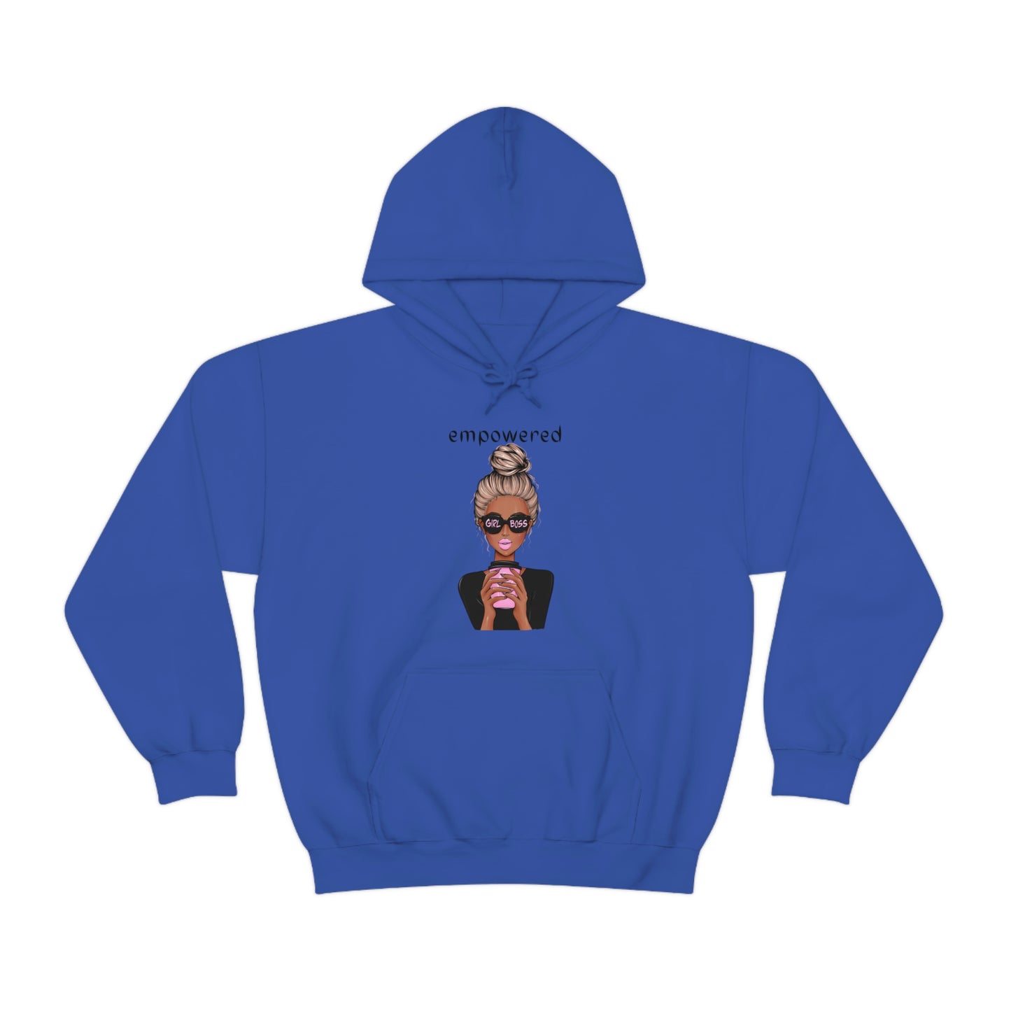 Empowered Girl (African American with blond hair) Boss Hooded Sweatshirt