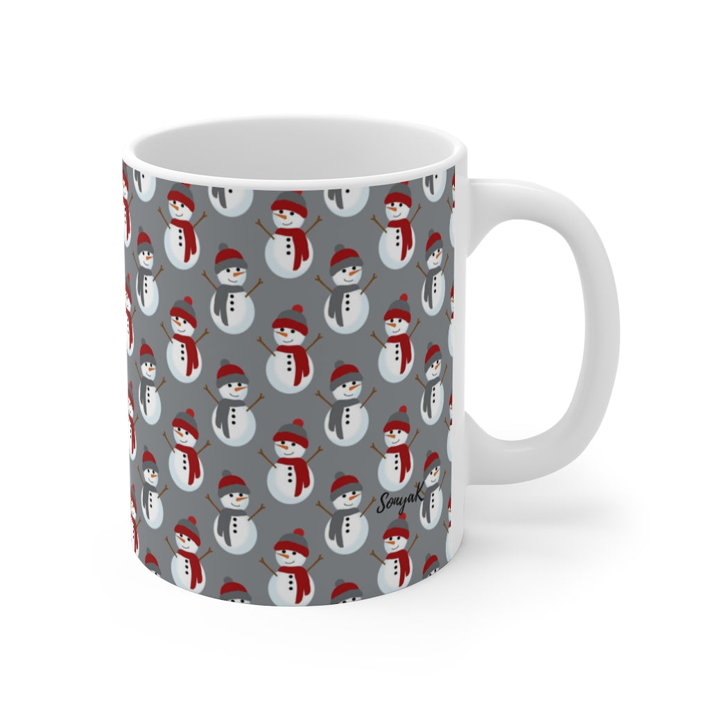 Red Scarf Snowmen Mug