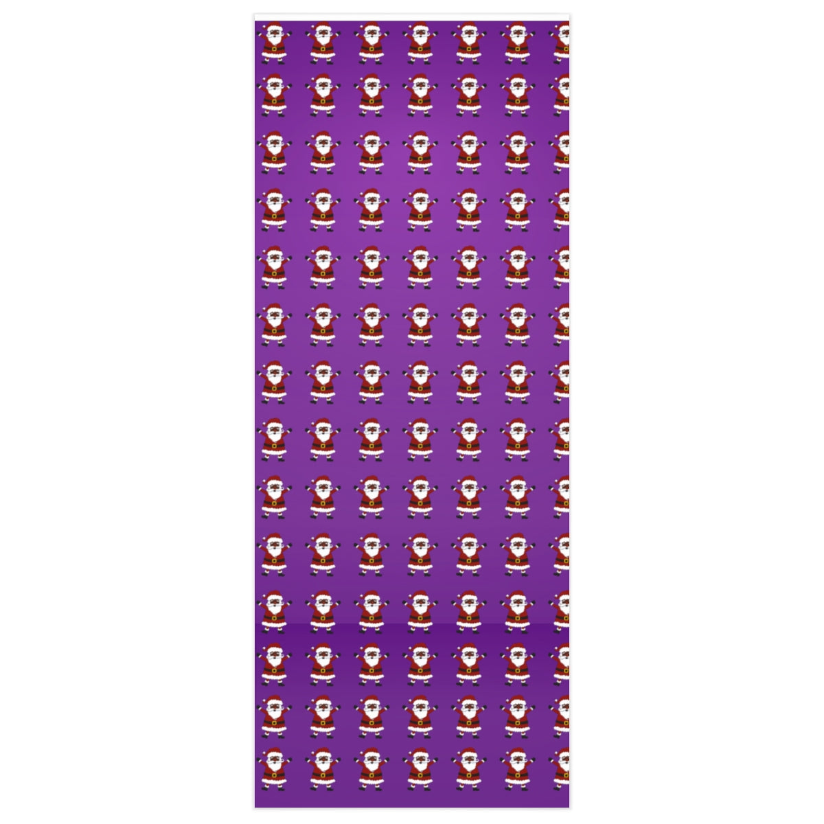 Black Santa Purple Background - Wrapping Paper