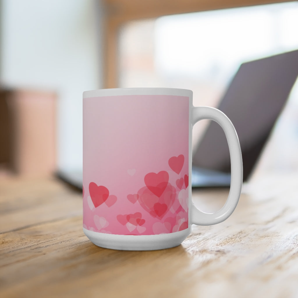 Pink Hearts Ceramic Mugs (11oz / 15oz)