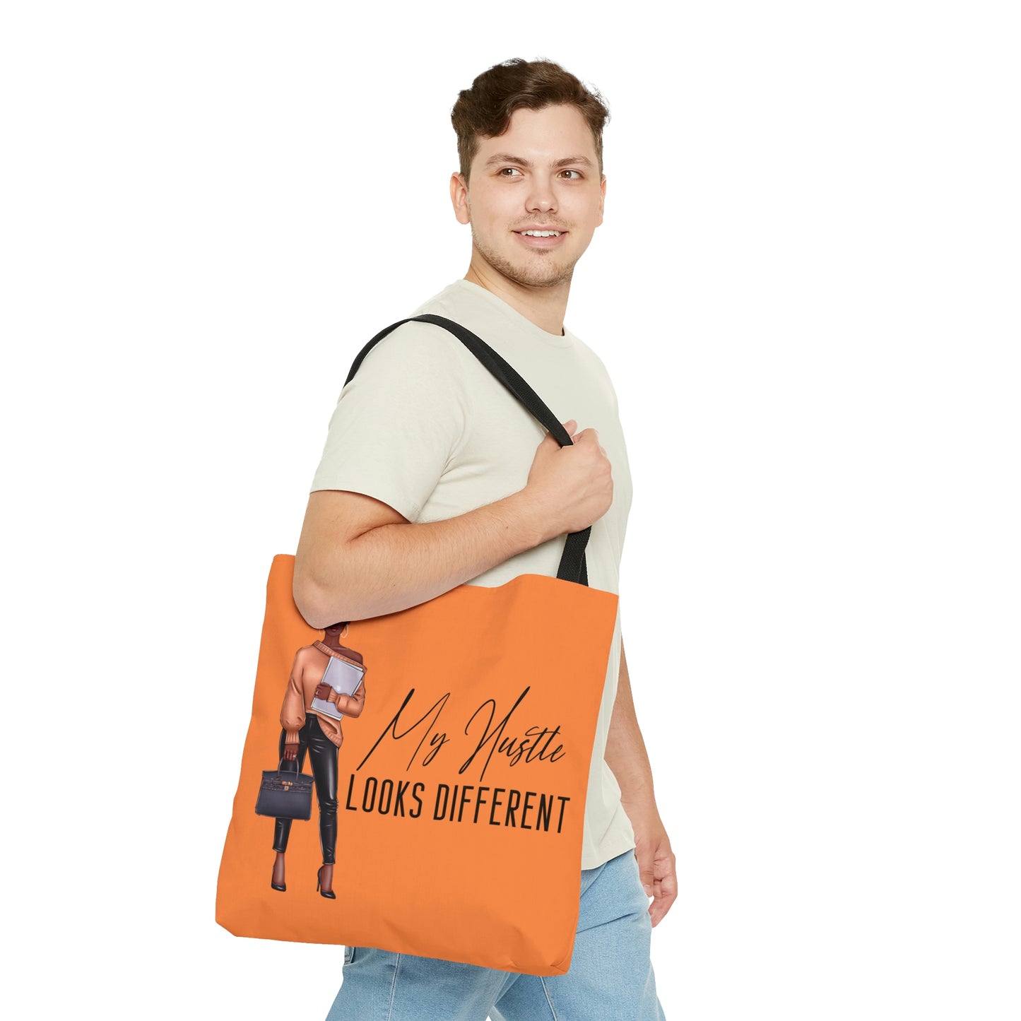 My Hustle Looks Different (Peach and African American) Tote Bag