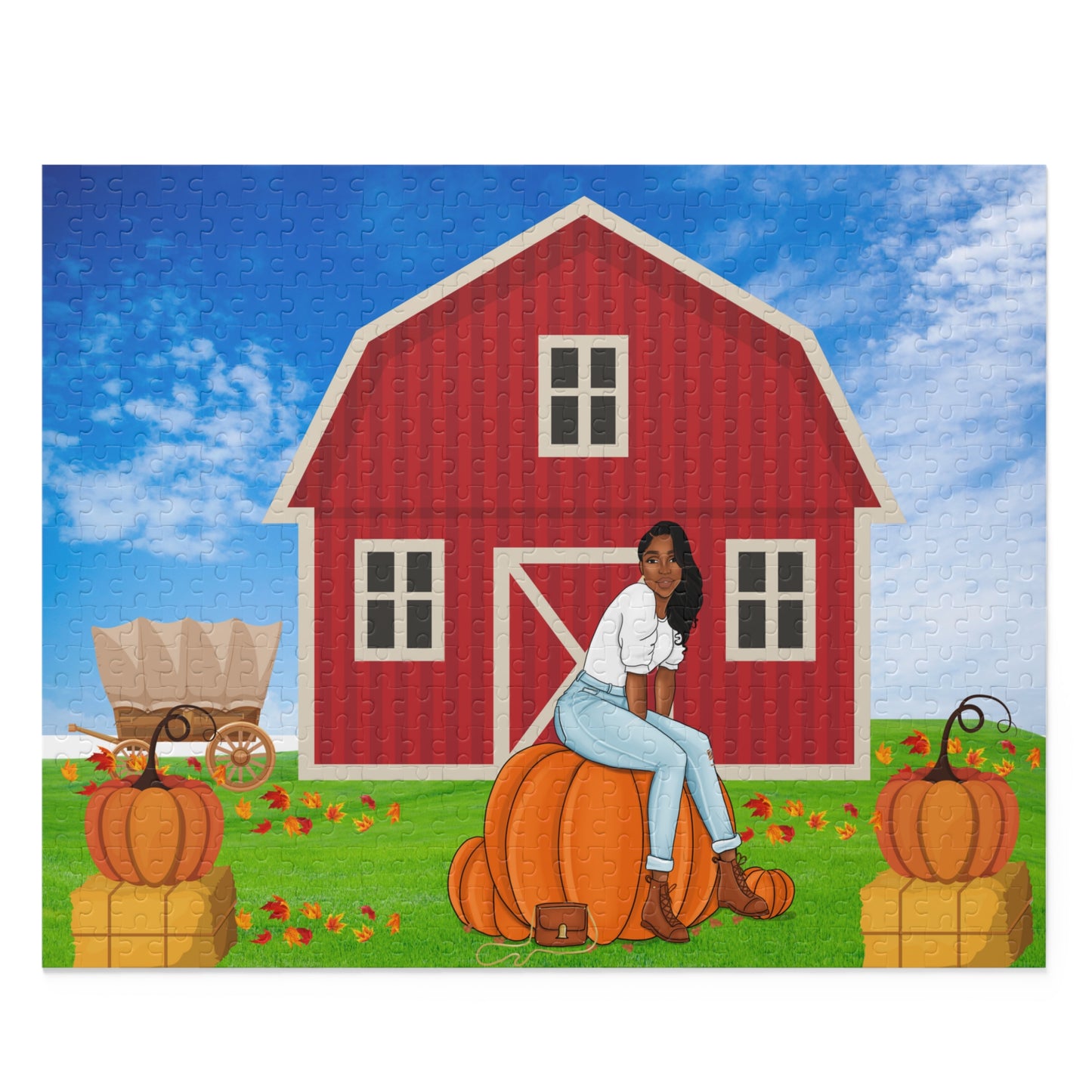 Sitting With The Pumpkins Puzzle 4 (120, 252, 500-Piece)
