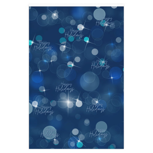 Blue Happy Holidays - Wrapping Paper