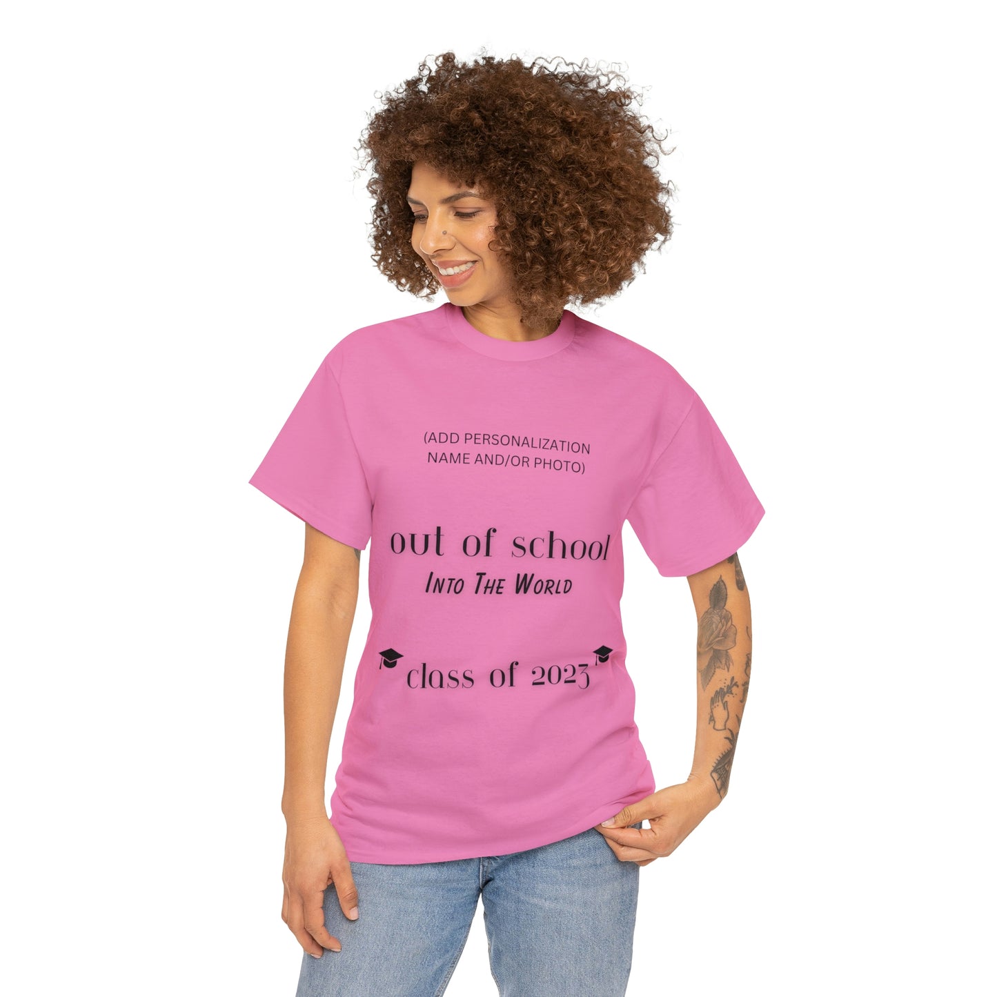 Out Of School Into The World T-shirt 2023 Graduation T-shirt (PERSONALIZED)